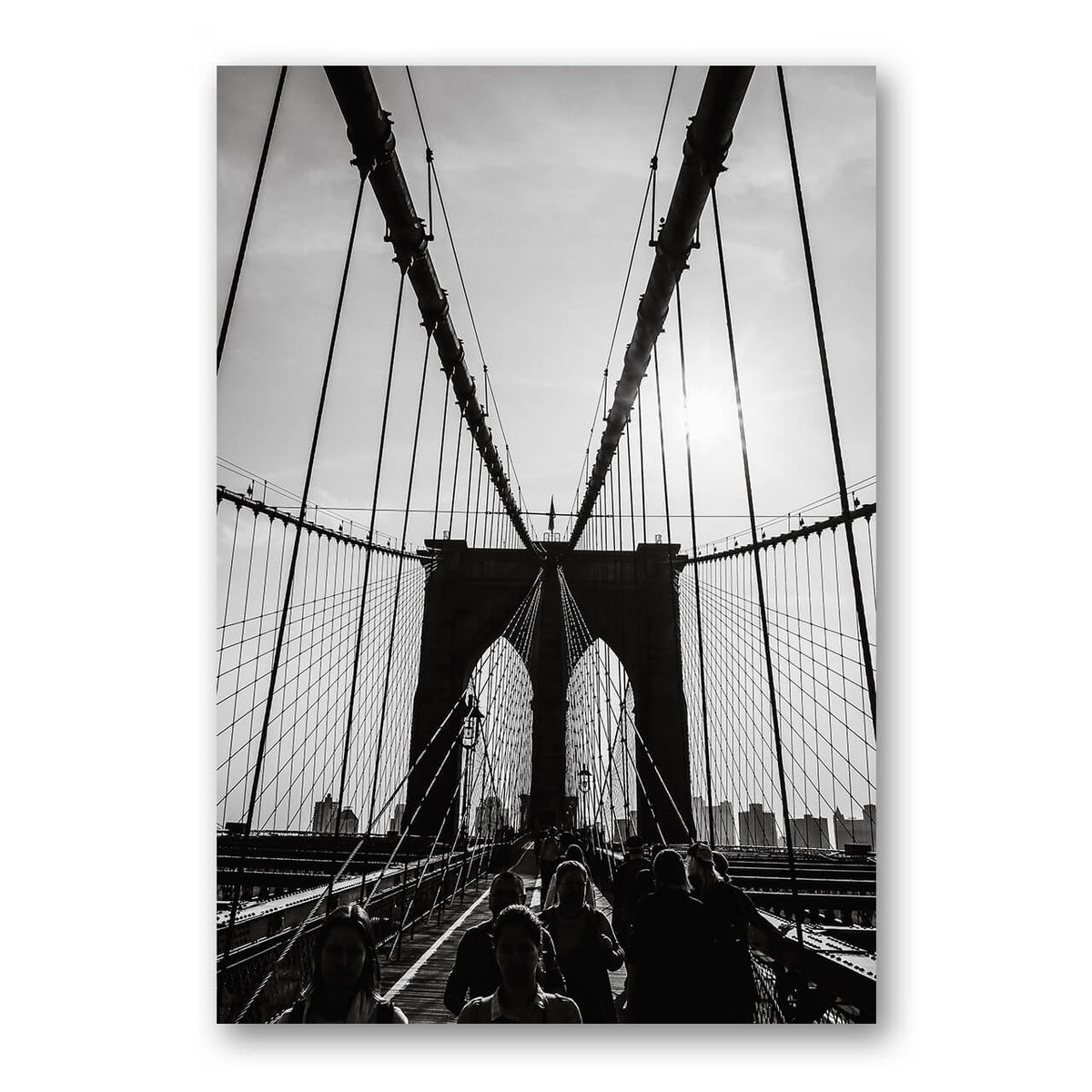 Black & White Brooklyn Bridge Photo Print