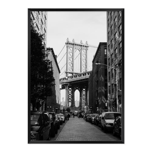 Black & White Brooklyn Vibes Photo Print A1 Black Frame