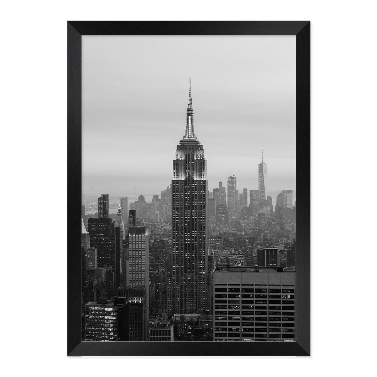 Black & White New York Print A3 Black Frame