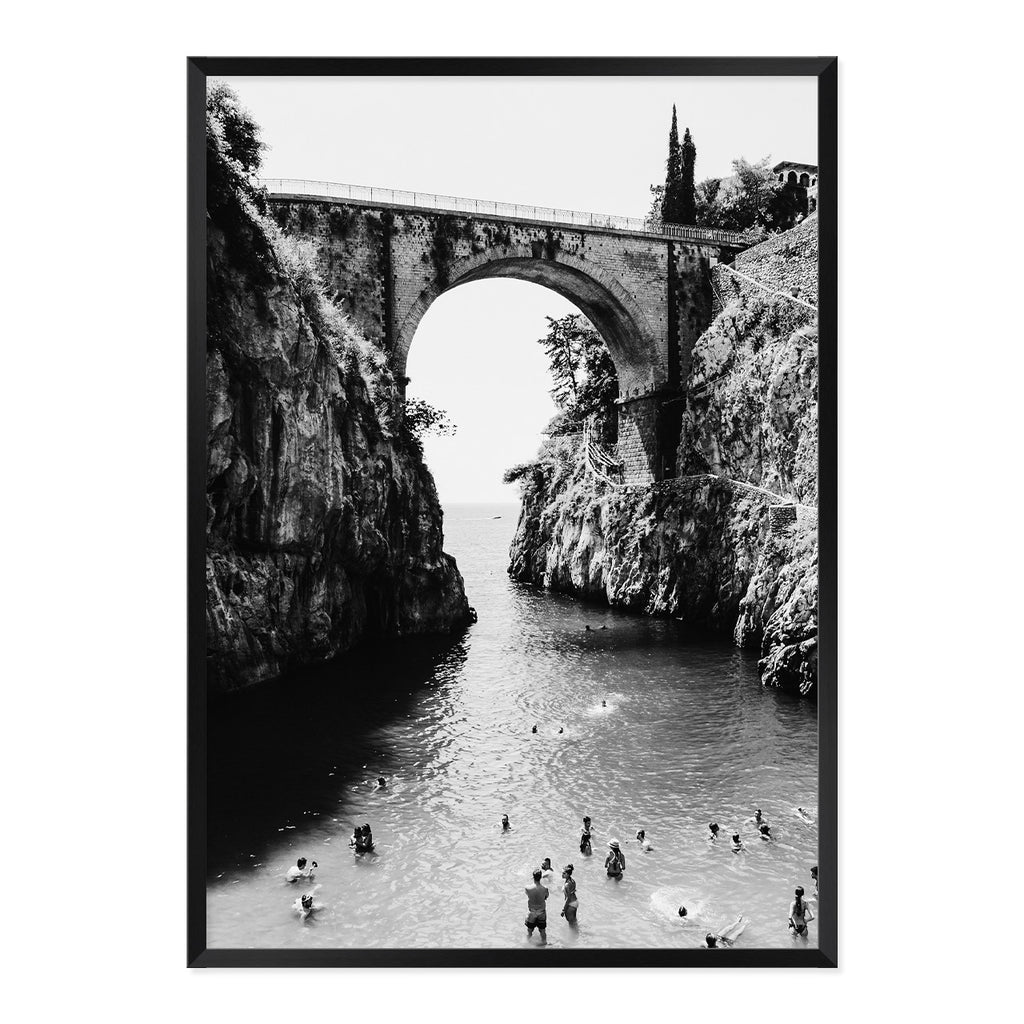 Black & White Fiordo di Furore Photo Print A1 Black Frame
