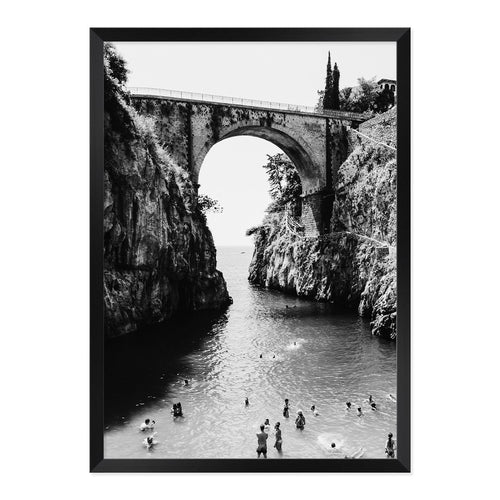 Black & White Fiordo di Furore Photo Print A2 Black Frame