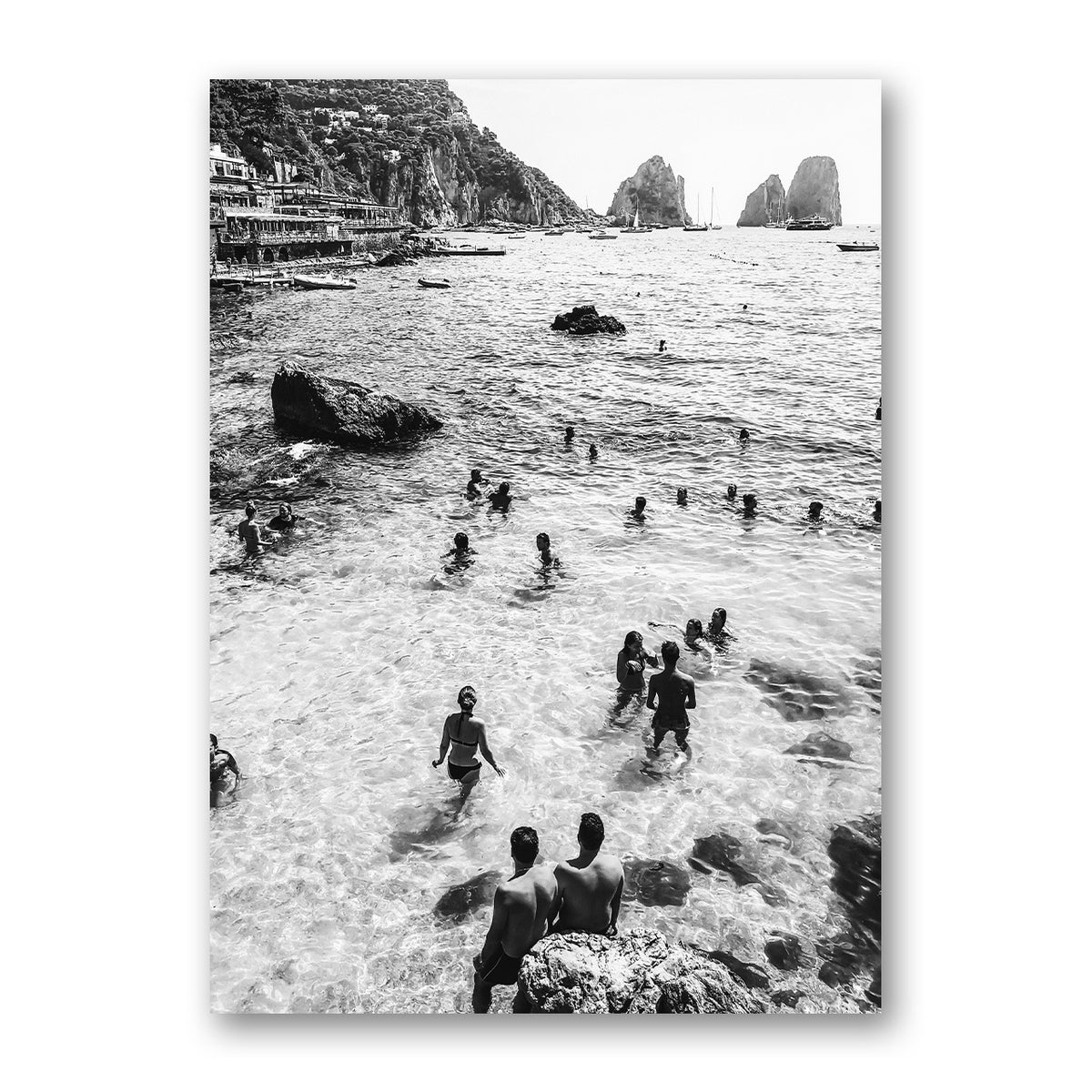 Black & White Italian Summer Print