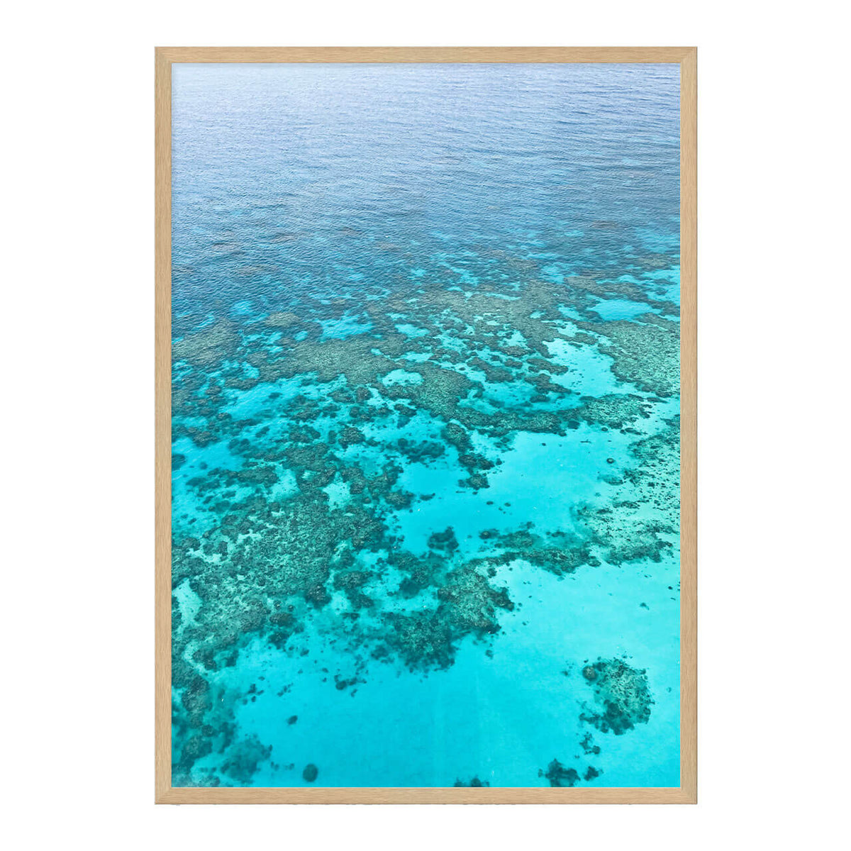 Barrier Reef Photo Print A1 Natural Timber Frame