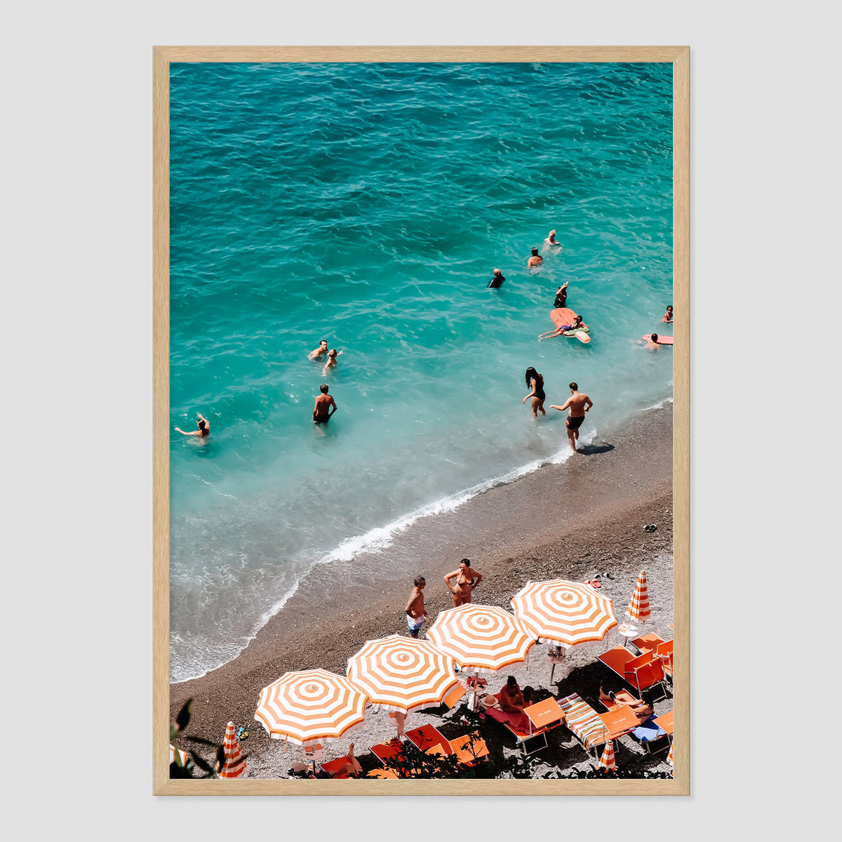 Beach Club Dips Photo Print A1 Natural Timber Frame