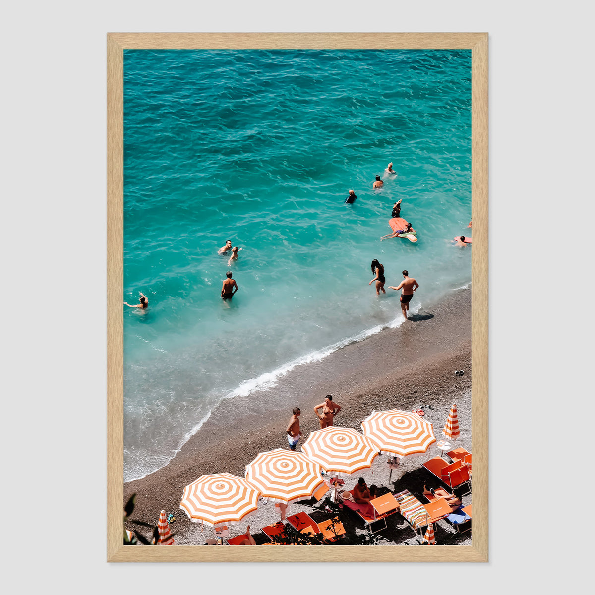 Beach Club Dips Photo Print A2 Natural Timber Frame