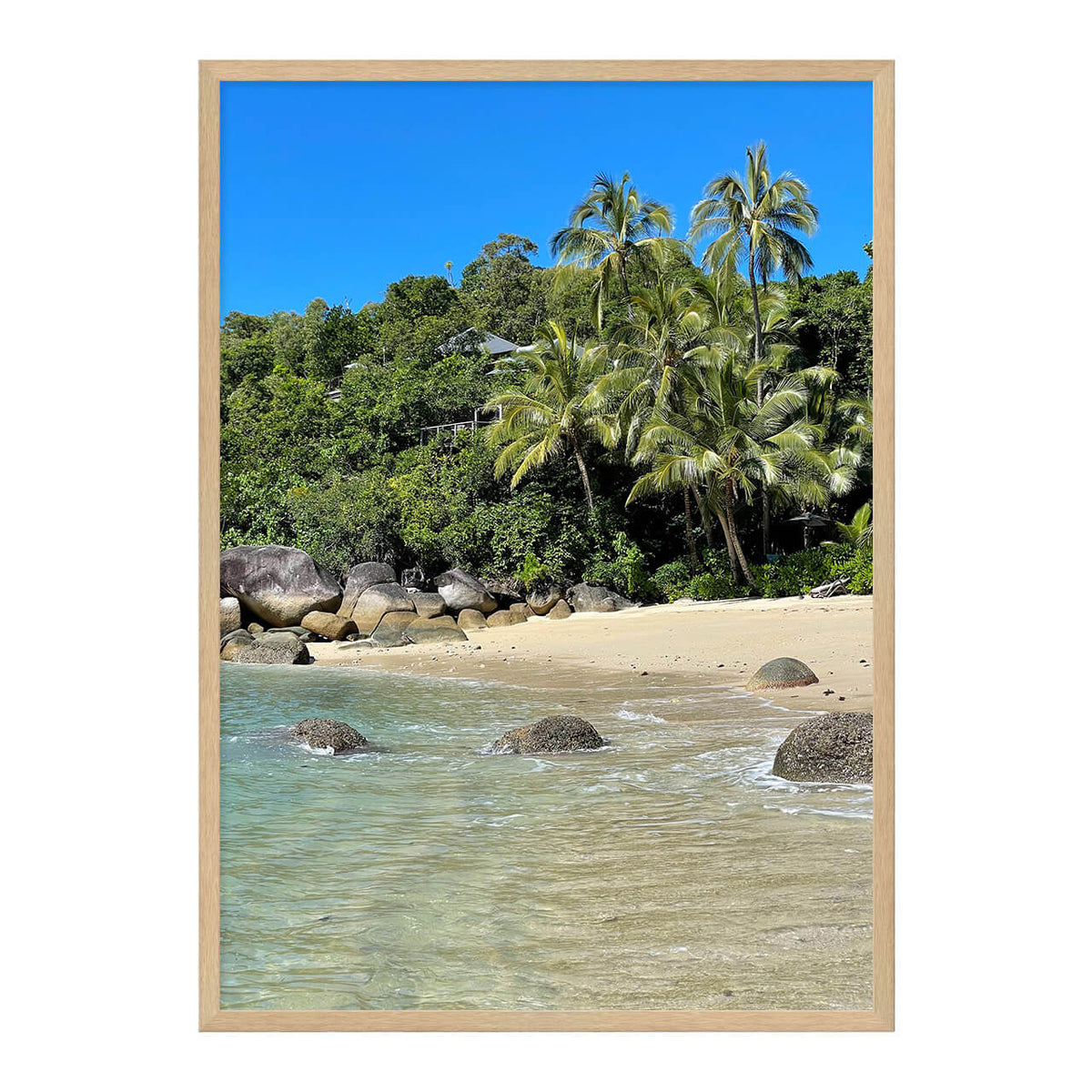 Bedarra Bliss Photo Print A1 Natural Timber Frame