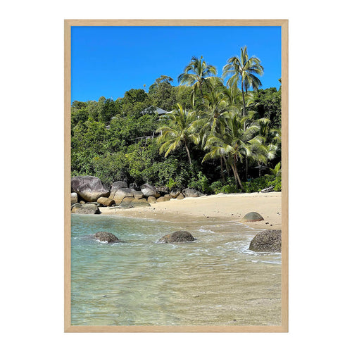 Bedarra Bliss Photo Print A1 Natural Timber Frame