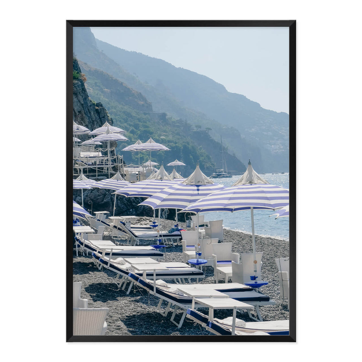 Blue & White Beach Print