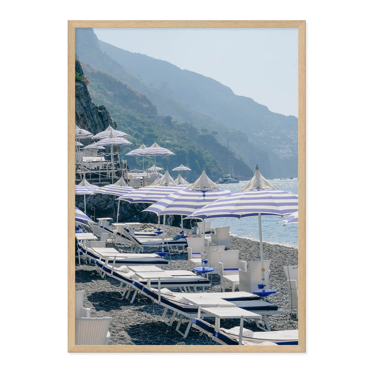Blue & White Beach Print
