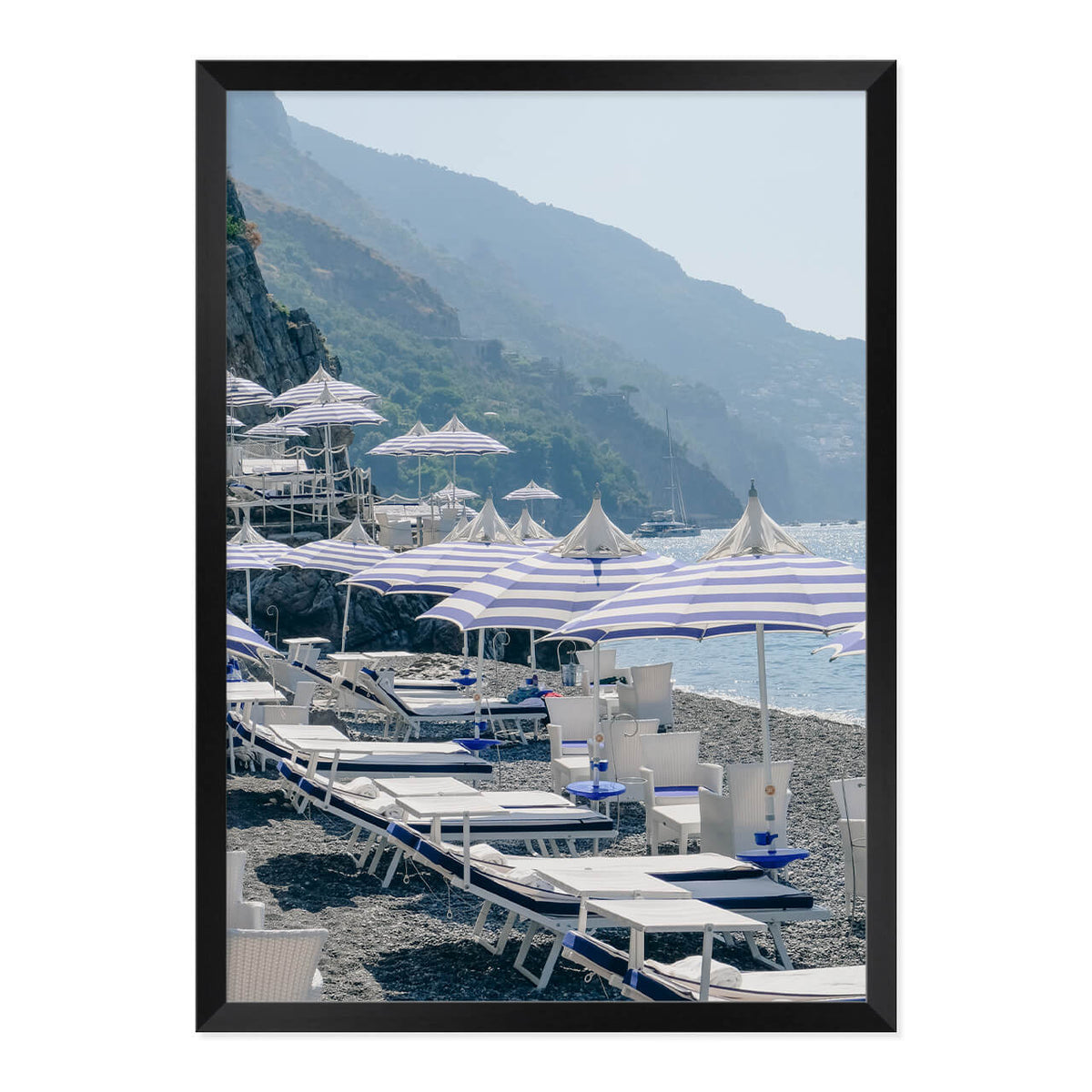 Blue & White Beach Print