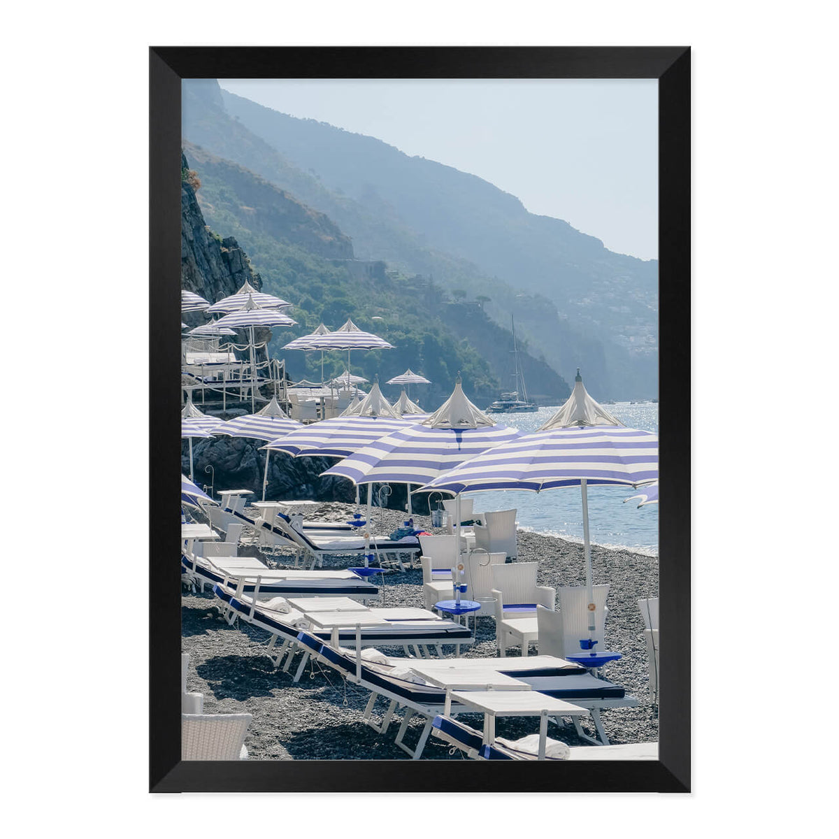 Blue & White Beach Print