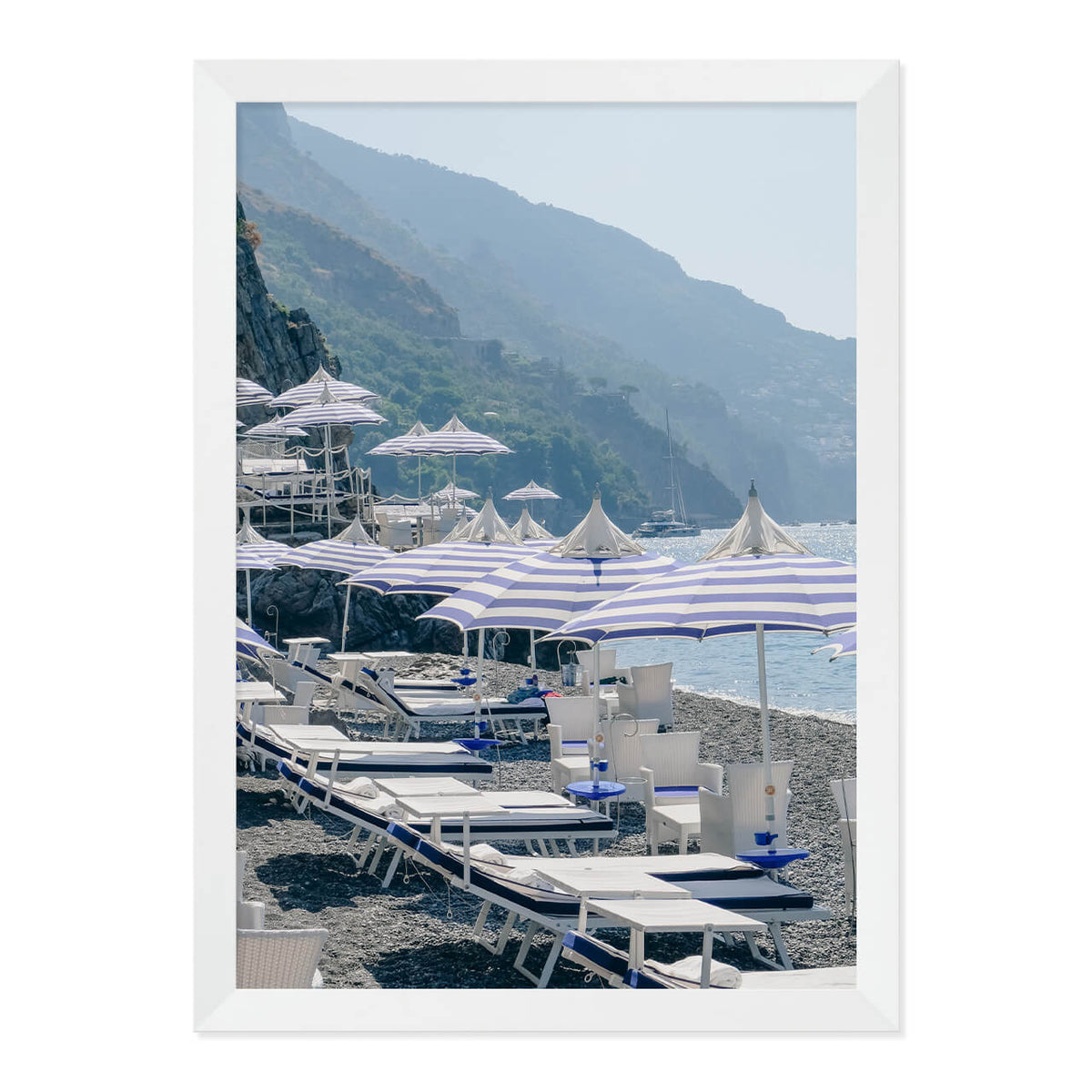 Blue & White Beach Print