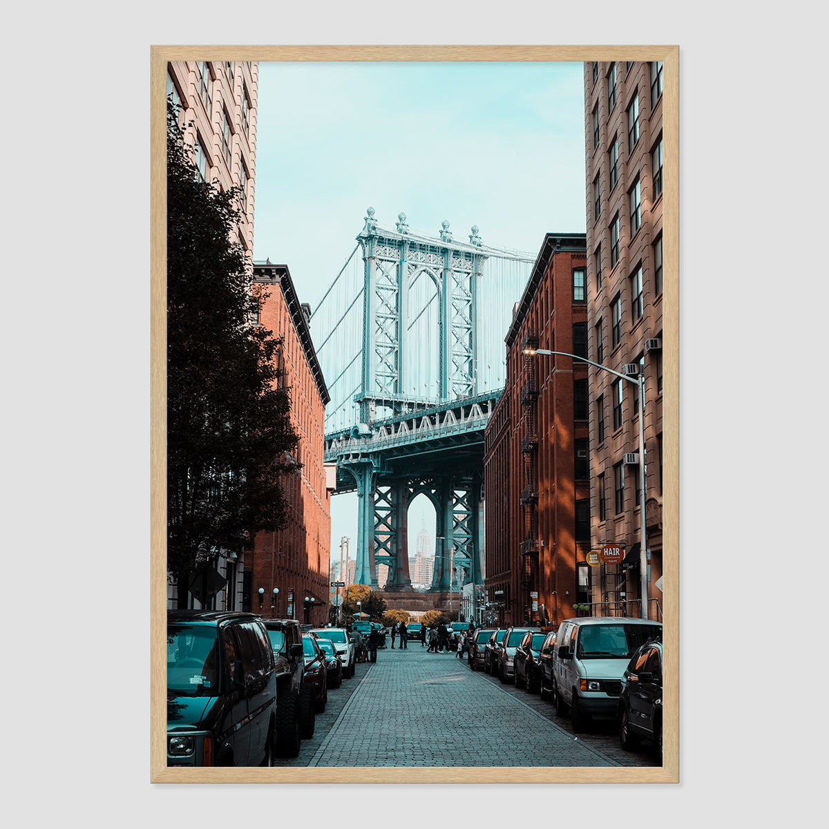 Brooklyn Vibes Photo Print A1 Natural Timber Frame