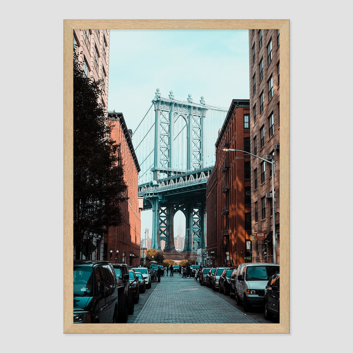 Brooklyn Vibes Photo Print A2 Natural Timber Frame