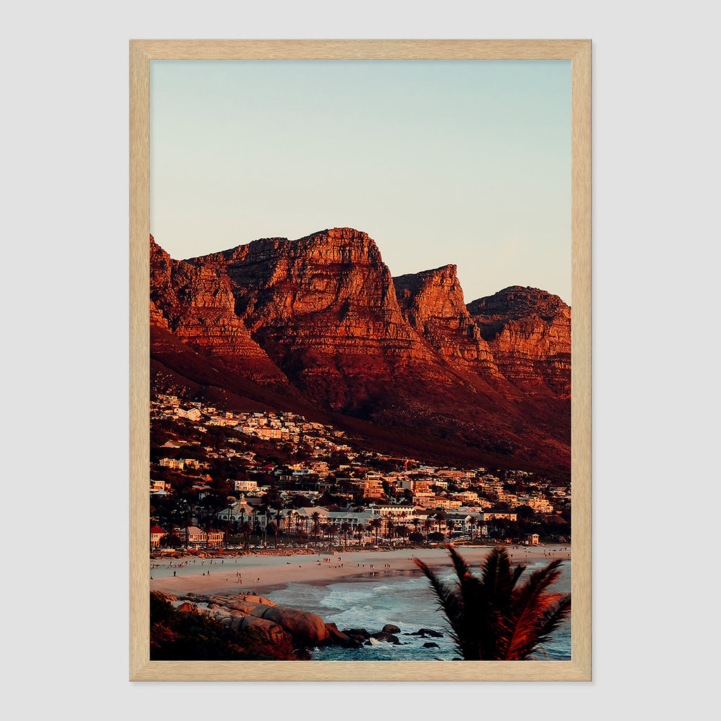 Camps Bay Photo Print A2 Natural Timber Frame
