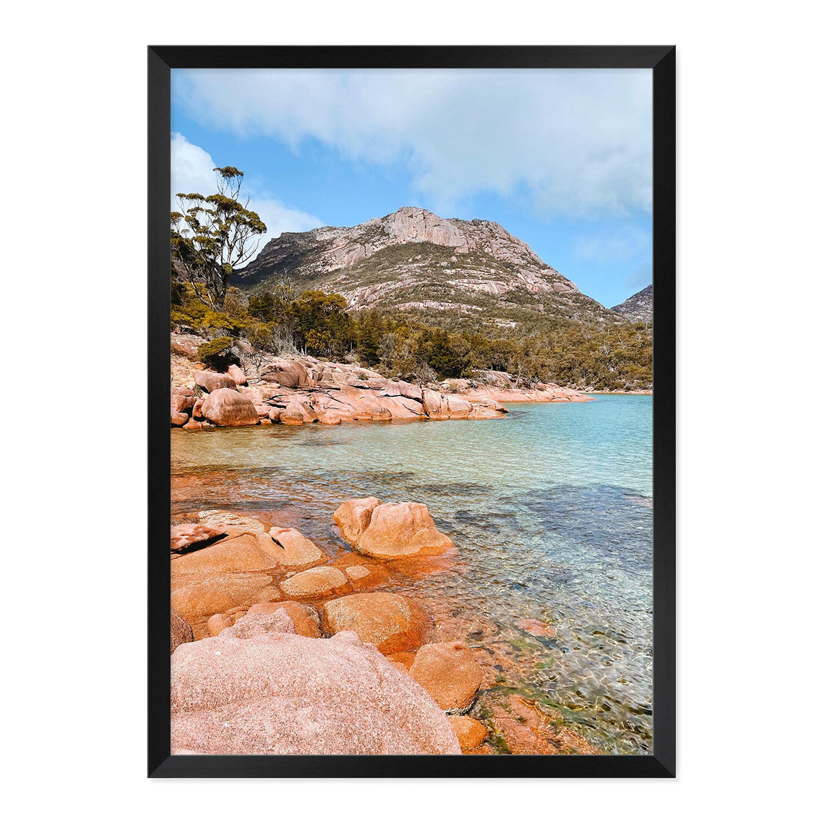 Honeymoon Bay Photo Print A1 Natural Timber Frame