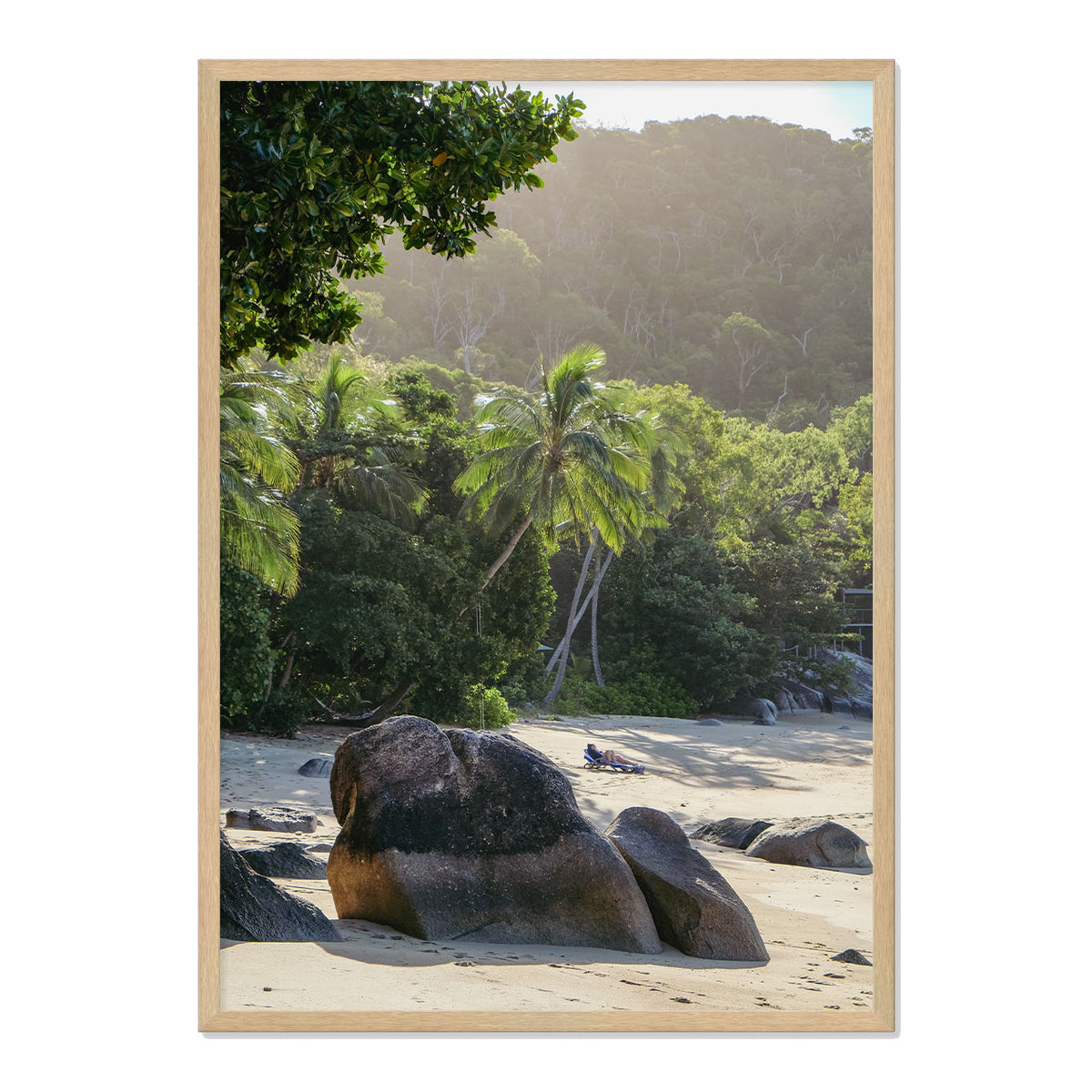 Island Time Photo Print A1 Natural Timber Frame