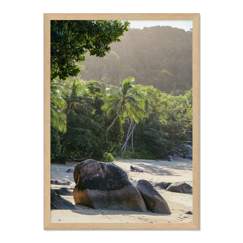 Island Time Photo Print A2 Natural Timber Frame