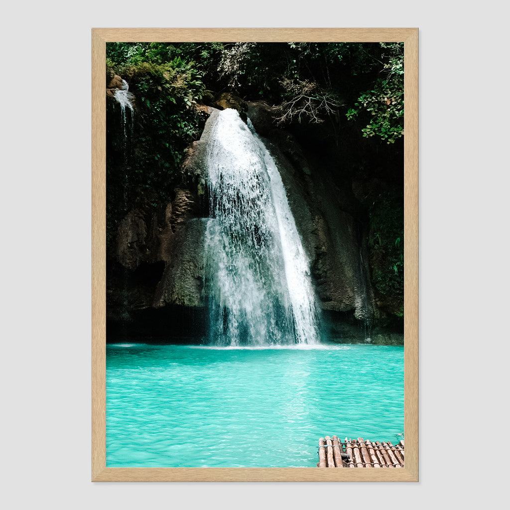 Chasing Waterfalls Photo Print A2 Natural Timber Frame