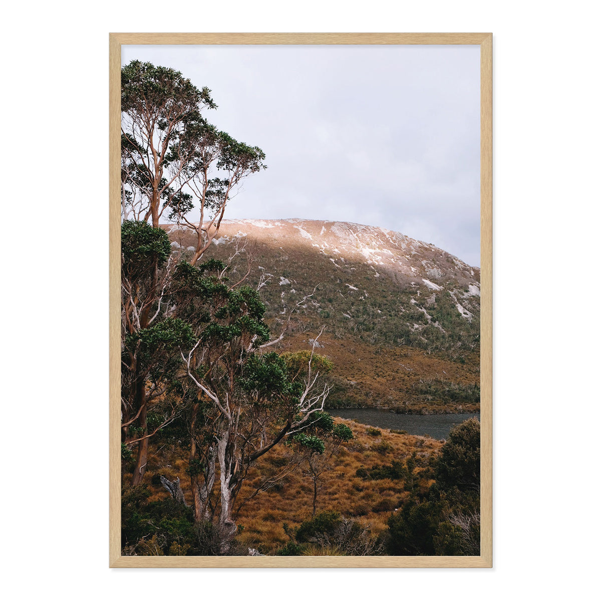 Mountain Light Photo Print A2 White Frame in arch home decor