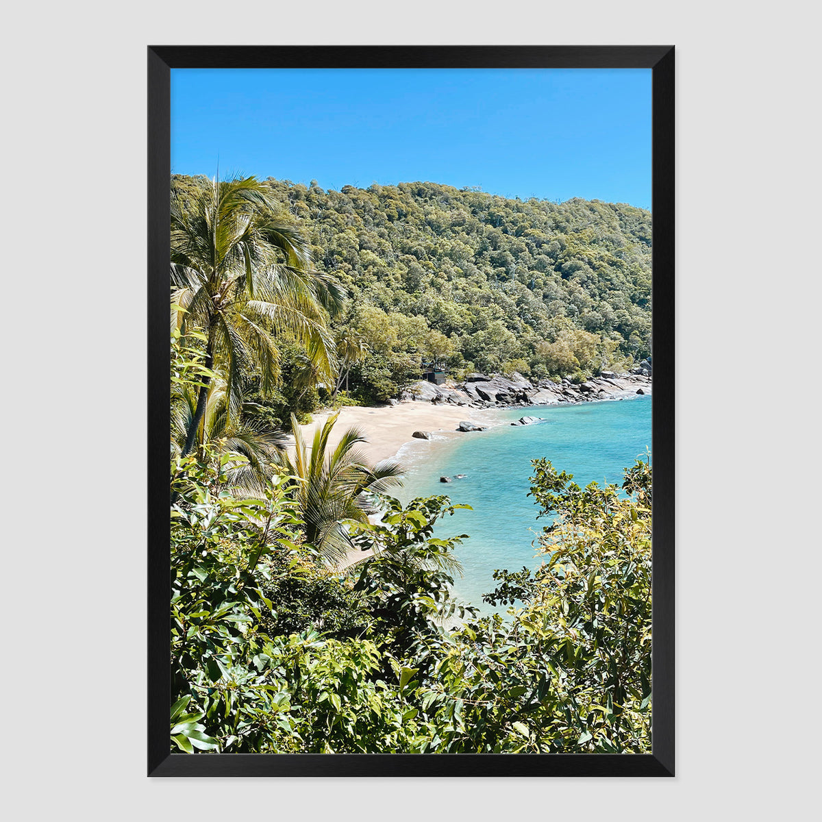 Private Island Photo Print A1 Black Frame