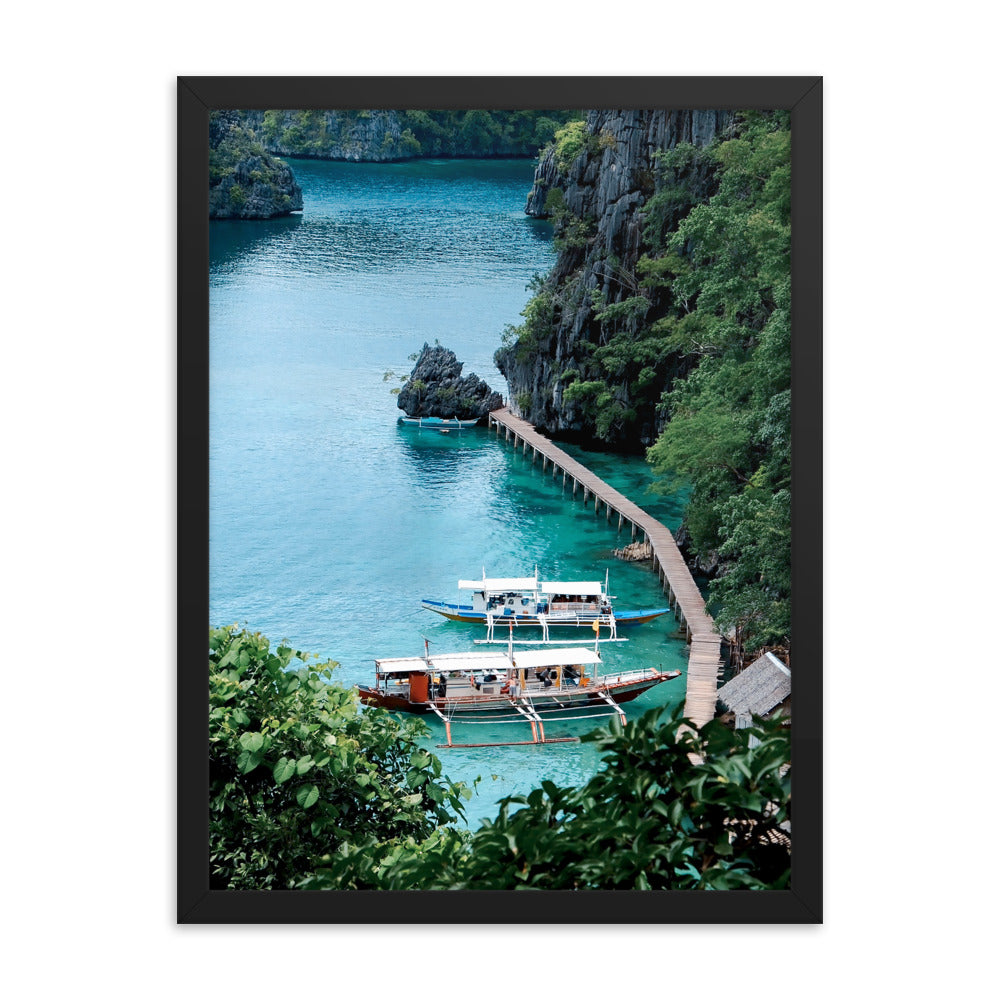 Coron Boats Photo Print A2 Black Frame