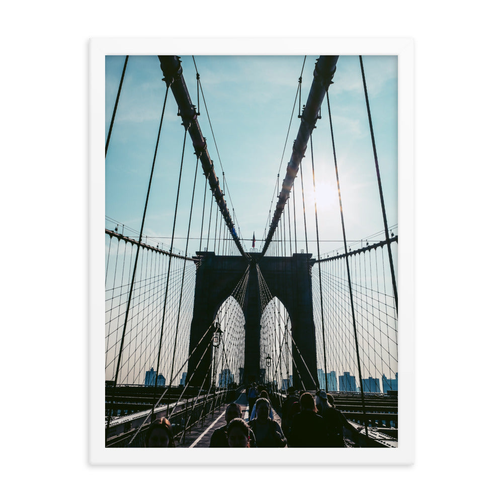 Brooklyn Bridge Photo Print A2 White Frame