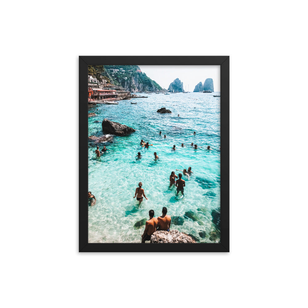 Capri Swimmers Photo Print A3 Black Frame
