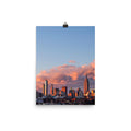 NYC Sunset Photo Print A2 Natural Timber Frame